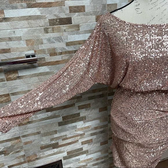 Free People Sequin Long Sleeves Minidress Sz Small Taylor Swift Eras Tour Party - Picture 6 of 14